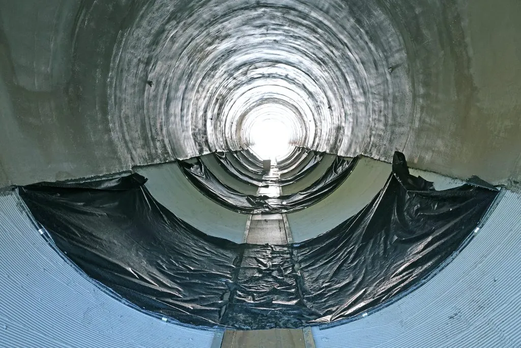Inside the New Steel Pipe